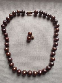 9ct gold Chocolate pearls matching set