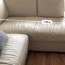 Cream leather left hand corner Sofa Image 8