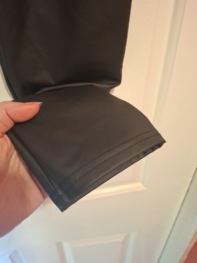 Faux leather trousers