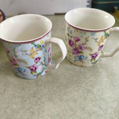 2  Mug Shannonbridge Pottery Ireland. Birds & Blossoms,