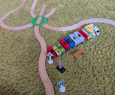 Wooden train tracks, big set