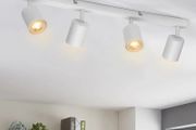 4 Way Ceiling Spotlight Bar White, Modern Ceiling Light Fitting Adjustable with GU10 Socket Spot Lights Ceiling Indoor Spot Lamp Rotatable for Kitchen Bedroom Hallway, GU10 Bulb Not Included