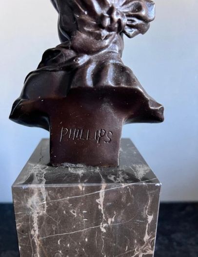 Art-Nouveau Bust Of A Woman - Bronze, Marble, Signed