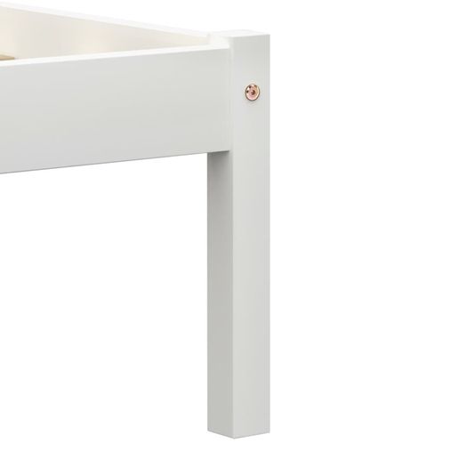 Bed Frame with 2 Drawers White Solid Pine Wood 90x200 cm