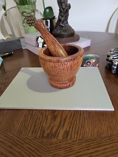 Pestle and mortar wooden