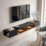 Floating Wall Mounted TV Stand with RGB LED Lights 75 Inch Image 7