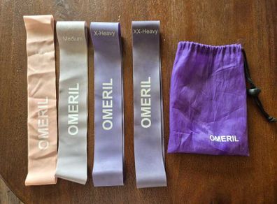 OMERIL Set of 4 Resistance Bands plus Carry Bag