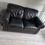 Real leather brown sofas Image 6