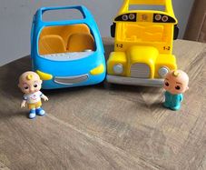 CoComelon musical Bus and Car, with JJ figures. In very good condition.