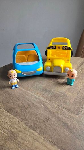 CoComelon musical Bus and Car, with JJ figures. In very good condition.