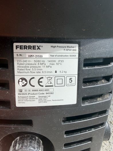 Pressure Washer Ferrex 1400W
