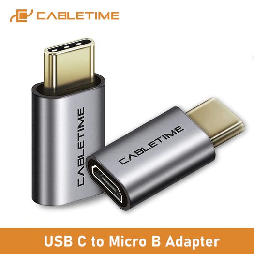 Cabletime Aluminum Alloy OTG Micro USB (Female) to USB-C (Male) QC 3.0/2.0 Charger & Sync Convertor Adapter (Brand New/Warranty)