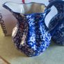 Set of 2 Victoria Ware Ironstone Pitcher, Calico Blue & White Floral flower transfer ware. each 80.00 Euro each or the set of 2 for  150.00 euro Made in England, in very good condition . Image 6