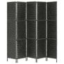 5-Panel Room Divider Black 193x160 cm Water Hyacinth Image 4
