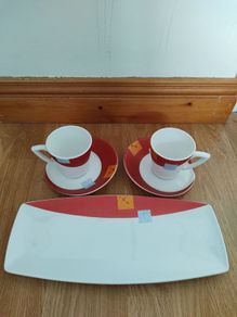 Designer Mug set with serving plate