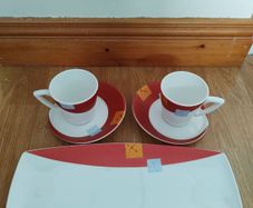 Designer Mug set with serving plate