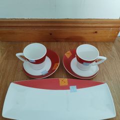 Designer Mug set with serving plate