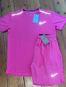 Pink Nike miller shorts and t shirt set
