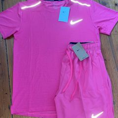Pink Nike miller shorts and t shirt set