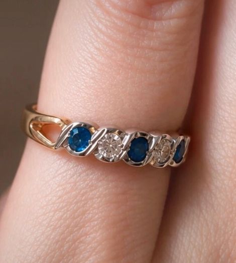 Vintage 9ct Gold Half Eternity Ring, New Old Stocl