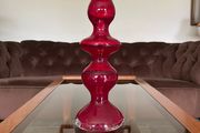 Uber Retro Mid Century Heavy Ruby Red Vase