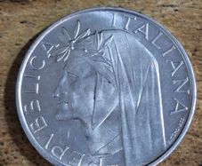 Italy, 1965, 500 Lire, "Dante Alighieri", Silver Coin - free standard postage