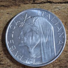 Italy, 1965, 500 Lire, "Dante Alighieri", Silver Coin - free standard postage