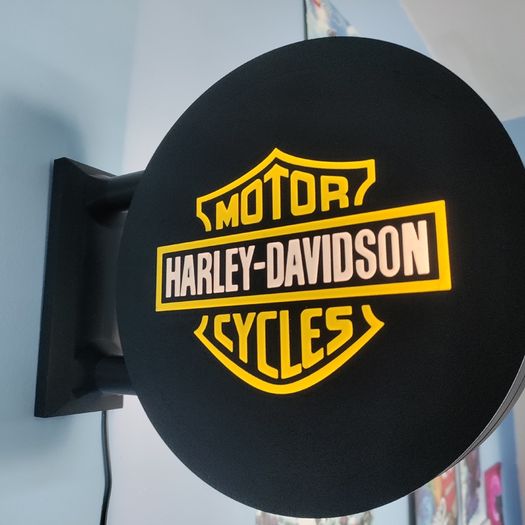 Harley-Davidson Inspired LED Light Box Sign, Motorcycle Garage Wall Light, Biker Man Cave Decor, Workshop Sign, Motorbike Gift