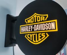 Harley-Davidson Inspired LED Light Box Sign, Motorcycle Garage Wall Light, Biker Man Cave Decor, Workshop Sign, Motorbike Gift