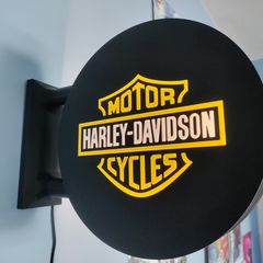 Harley-Davidson Inspired LED Light Box Sign, Motorcycle Garage Wall Light, Biker Man Cave Decor, Workshop Sign, Motorbike Gift