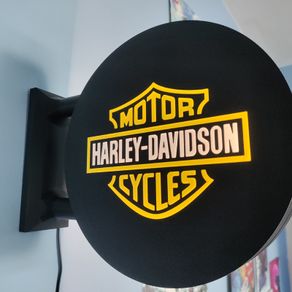 Harley-Davidson Inspired LED Light Box Sign, Motorcycle Garage Wall Light, Biker Man Cave Decor, Workshop Sign, Motorbike Gift