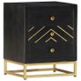 Bedside Cabinet Black and Gold 40x30x50 cm Solid Mango Wood Image 4