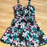 Black Floral Summer Dress with Straps Image 2