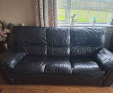 Leather black couch & 2 Seater