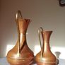 5 Vintage brass copper jugs. Image 3