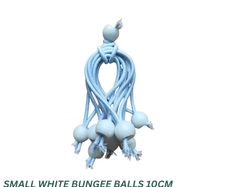 Small white bungee ball ties, 10cm (10 pk)