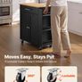 Kitchen Island Cart with Storage Mobile Rolling Storage Island on Swivel Wheels, with Drawer, Storage Cabinet Image 5