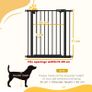PawHut Metal 74-80cm Wide Adjustable Dog Gate Black Image 3