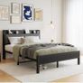 King Size Bed Frame with Storage Wooden Headboard Image 3