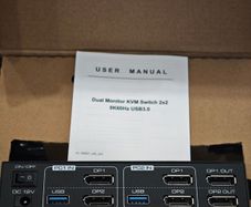 8K 60hz Display Port KVM Switch Dual monitor 2 in 1 out with USB
