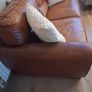 3 Seater Brown Leather Sofa Image 4