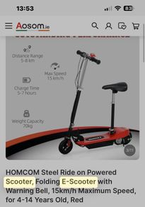 kids electric scooter x2 red