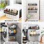 Magnetic Spice Rack for Refrigerator, 3 Pack Magnetic Shelf, Moveable Magnet Fridge Organizer with 8-Hook Rack, Seasoning Organizer for Kitchen Organization and Storage (3 Pack) Image 6