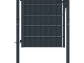 Fence Gate PVC and Steel 100x101 cm Anthracite