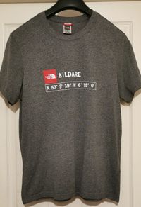 The North Face TShirt Kildare Coordinates Ireland Grey Red Size Medium