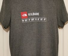The North Face TShirt Kildare Coordinates Ireland Grey Red Size Medium