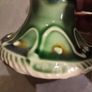 Rare Find Candlestick Holders Ireland Castle Arch Pottery Kilkenny Handmade Studio Art Cobalt browne Green Original Sticker Table Accent. just one Image 5