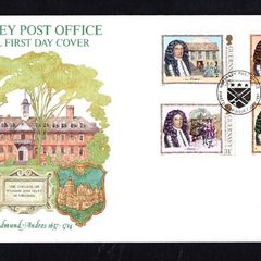 1987 Guernsey The 350th Anniversary of the Birth of Sir Edmond Andros Commemorative Stamps Official First Day Cover (FDC)