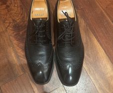 Discount or Free Post - Classic Barker Black Leather Comfort Gel Zone Laced Shoes - Size 10
