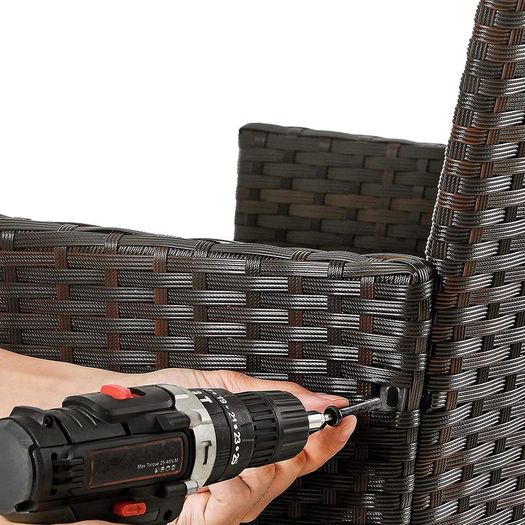 _Polyrattan Garden Furniture, Set with 3 Pieces